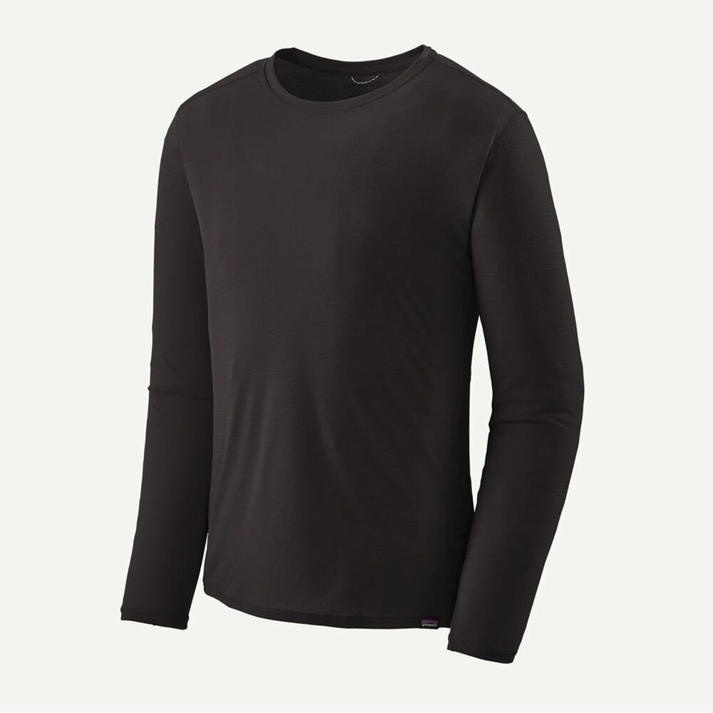 Men's Long-Sleeved Capilene® Cool Lightweight Shirt Black Long Sleeve Shirt